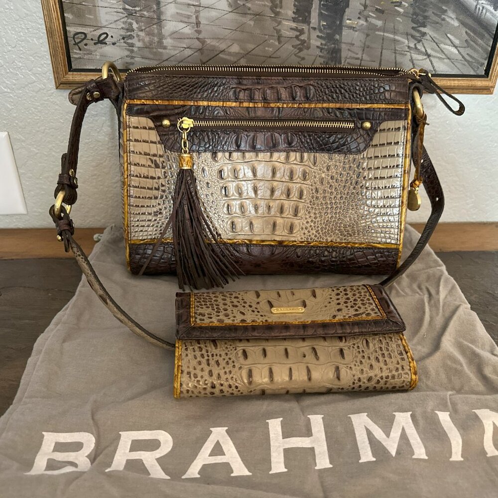 Brahmin handbag with Wallet and Dust Bag.